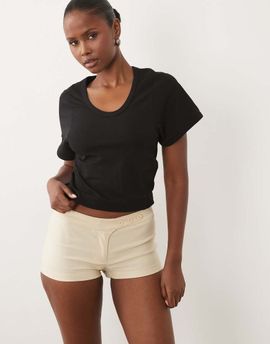 Motel Motel Wesara mini shorts in buttercream-Neutral