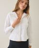 Motel Motel Witaya Pintuck Peplum Button-Down Shirt in White, Women's at Urban Outfitters - 1