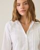 Motel Motel Witaya Pintuck Peplum Button-Down Shirt in White, Women's at Urban Outfitters - 5