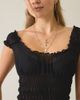 Motel Motel Xavi Shirred Off-The-Shoulder Top in Black, Women's at Urban Outfitters - 2
