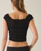 Motel Motel Xavi Shirred Off-The-Shoulder Top in Black, Women's at Urban Outfitters - 4
