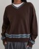 Motel Motel Yarnia slouchy v neck sweater in brown - 1