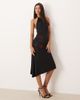 Motel Motel Zavine halter asymmetric dress with flower diamante detail in black - 1