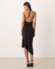 Motel Motel Zavine halter asymmetric dress with flower diamante detail in black - 4