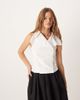 Motel Motel Zosia asymmetric tailored button up blouse in white - 1