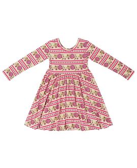 Motette Motette Girls' Pomegranate Soiree Bamboo Twirl Dress