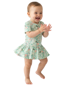Motette Motette Sage Blossom Twirl Dress with Bodysuit