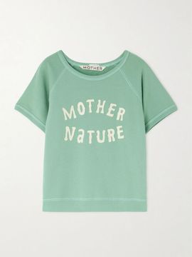 MOTHER Appliquéd cotton-jersey sweatshirt