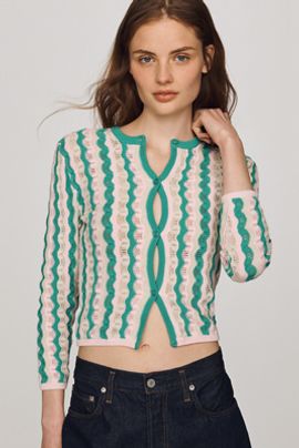 MOTHER Cotton Pointelle Cardigan
