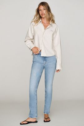 MOTHER Dazzler Hover Mid-Rise Straight-Leg Jeans