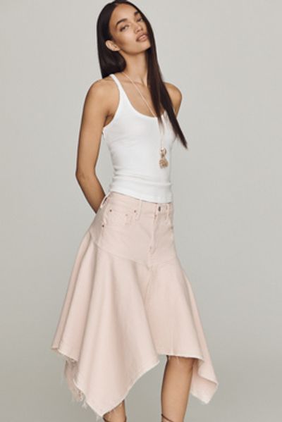 MOTHER Hanky Midi Denim Skirt