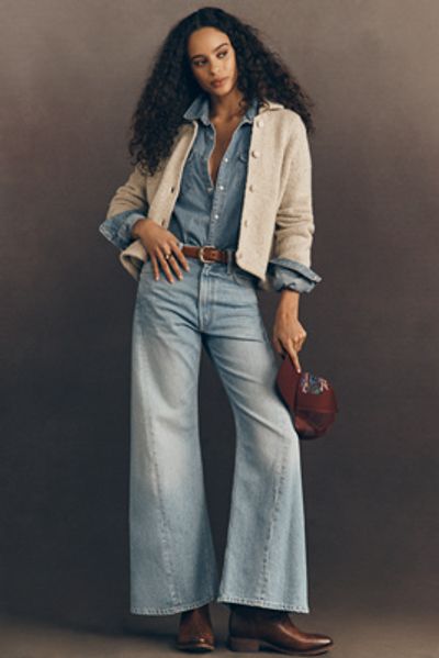 MOTHER Lemon Twist High-Rise Wide-Leg Skimp Jeans