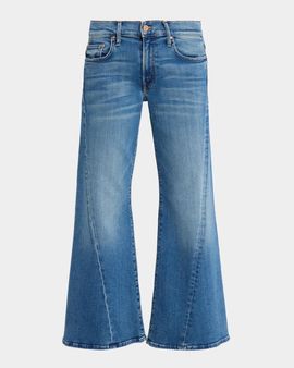 MOTHER Lil Mid-Rise Sidestepp Wide-Leg Jeans