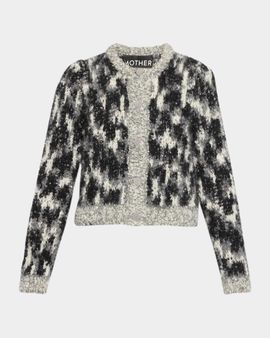 MOTHER Mohair-Wool-Blend Cropped Cardigan