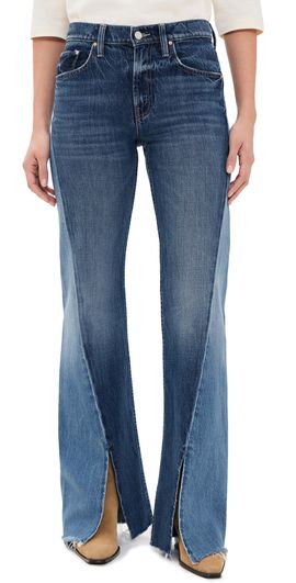 MOTHER MOTHER Bookie Slit Twist Heel Fray Jeans Double Take
