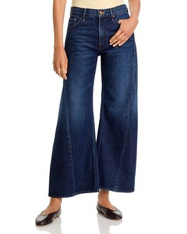 Mother Mother Lil Lemon Twist High Rise Wide Leg Jeans in Fresh Squeezed