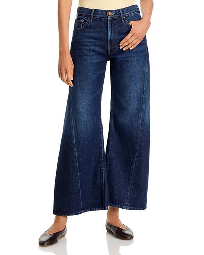 Mother Mother Lil Lemon Twist High Rise Wide Leg Jeans in Fresh Squeezed