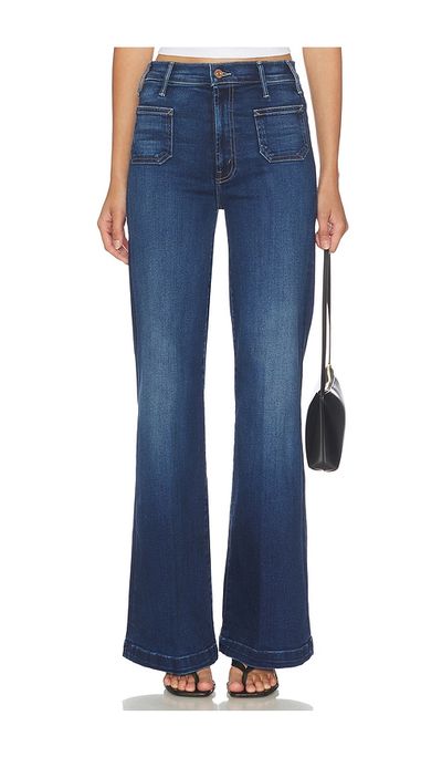 MOTHER MOTHER Lil Petite Hustler Roller Patch Pocket Sneak Jeans