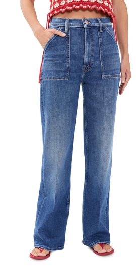 MOTHER MOTHER Petite Lil Patch Maven Sneak Jeans Spare Me The Drama