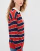 MOTHER MOTHER The Biggie Raquette Knit Tee Red And Navy Stripe - 4