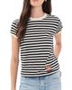 MOTHER MOTHER The Boxy Goodie Goodie Tee Black And Cream Striipe - 1