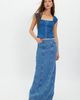 MOTHER MOTHER The Chip Clip Maxi Fray Denim Skirt - 1