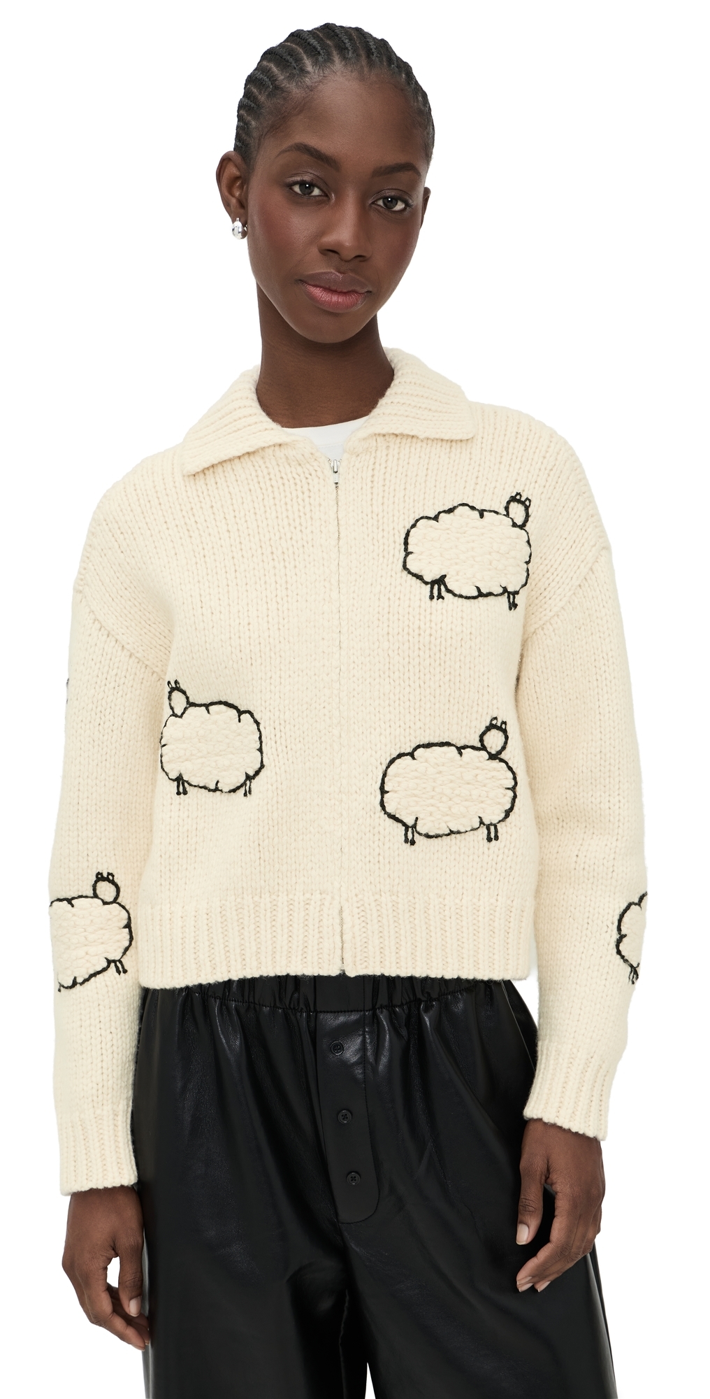 MOTHER - The Crop Raquette Cardigan Wool Plus The Gang