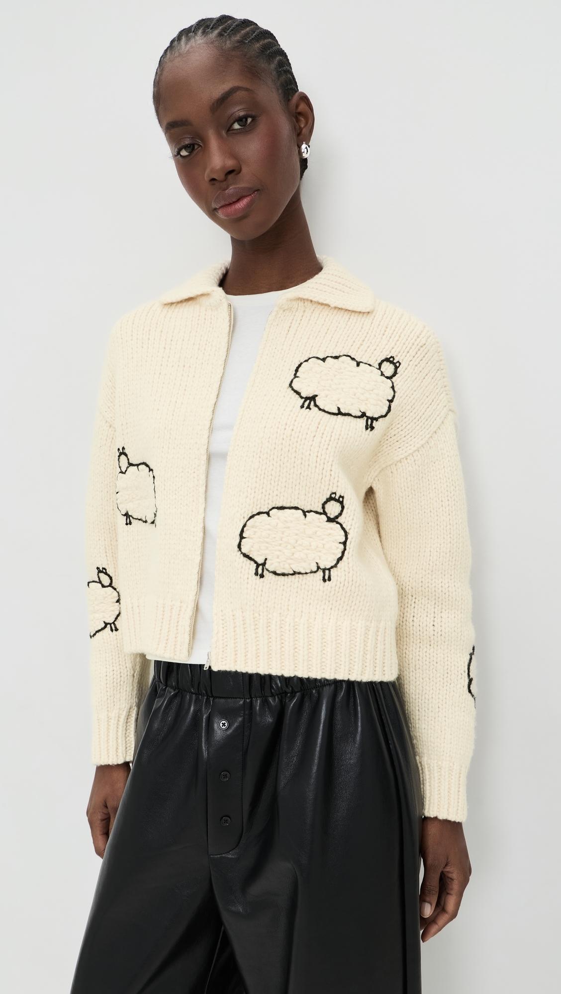 MOTHER - The Crop Raquette Cardigan Wool Plus The Gang