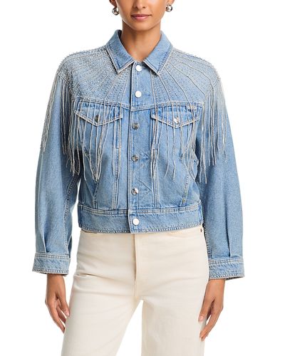 Mother Mother The Fly Away Fringed Jean Jacket in Sparkle Emergency Kit