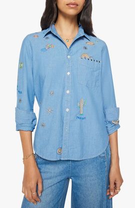 MOTHER MOTHER The Foxy Boxy Denim Shirt