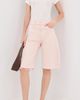 MOTHER MOTHER The Half-Pipe Bermuda Fray Denim Shorts Peach Puree - 5