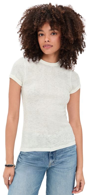 MOTHER MOTHER The Itty Bitty Ringer Tee Antique White