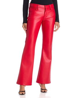 Mother Mother The Jinx Mid Rise Flared Jeans in Cherry Red