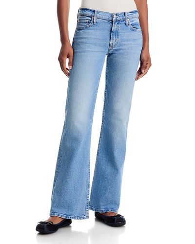 Mother Mother The Jinx Sneak Mid Rise Wide Leg Jeans in Sow Surreal