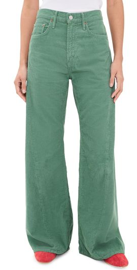 MOTHER MOTHER The Lemon Twist Sneak Corduroy Jeans Dark Ivy