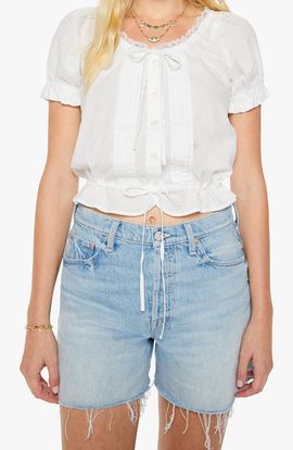 MOTHER MOTHER The Love Letter Cotton Drawstring Waist Shirt
