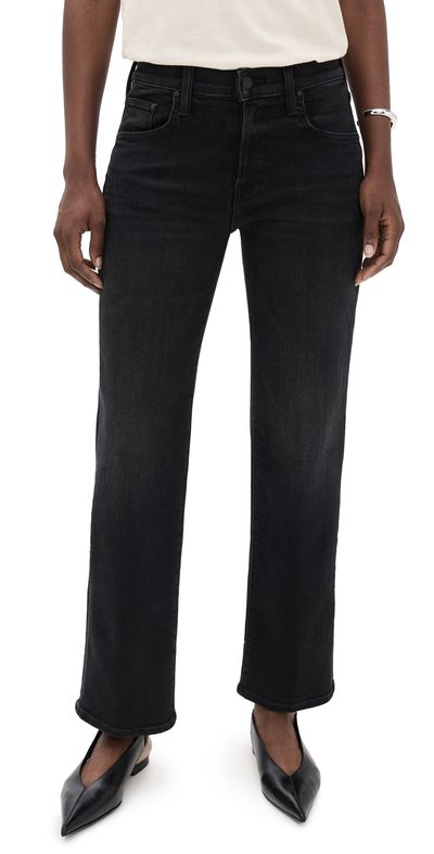 MOTHER MOTHER The Mid Rise Rambler Zip Flood Jeans Spiked Hair Art Flair 25