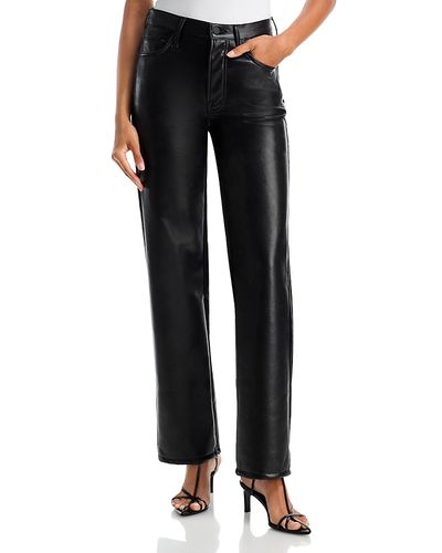 Mother Mother The Rambler Sneak Straight Jeans in Black