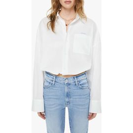 MOTHER MOTHER The Scrunchie Frenchie Bubble Hem Cotton Button-Up Shirt
