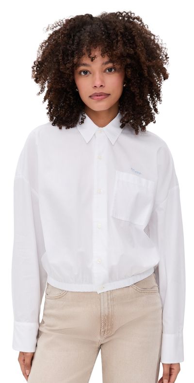 MOTHER MOTHER The Scrunchie Frenchie Button Down White