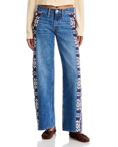 Mother Mother The Side Eye Spinner Sneak Mid Rise Jeans in Let's Build A Fort