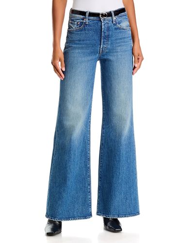Mother Mother The Tomcat Roller Sneak Wide Leg Jeans in On A Roll
