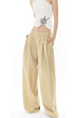 Mother of All Mother of All Hedi Mid Waist Tailored Linen Pants