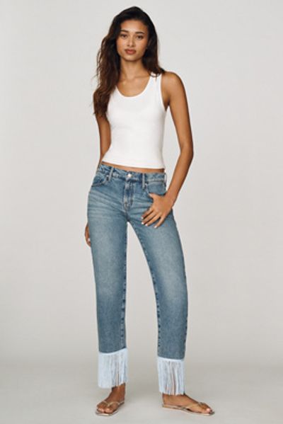 MOTHER Relish Fringed Low-Rise Cropped Jeans