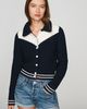 MOTHER The Baby Raquette Wool Cotton Cardigan Top - 1