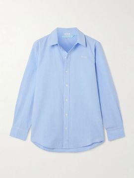 MOTHER The Bestie embroidered cotton shirt