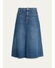 MOTHER The Circle Frayed Denim Midi Skirt - 1