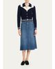 MOTHER The Circle Frayed Denim Midi Skirt - 2