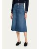 MOTHER The Circle Frayed Denim Midi Skirt - 4