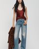 MOTHER The Lasso Sneak Mid Rise Barrel Jeans - 1